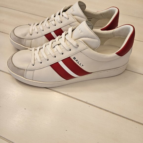 Bally Spring Summer 2024 Sneaker in Candy Red and White Leather Size 11 US - Picture 4 of 7
